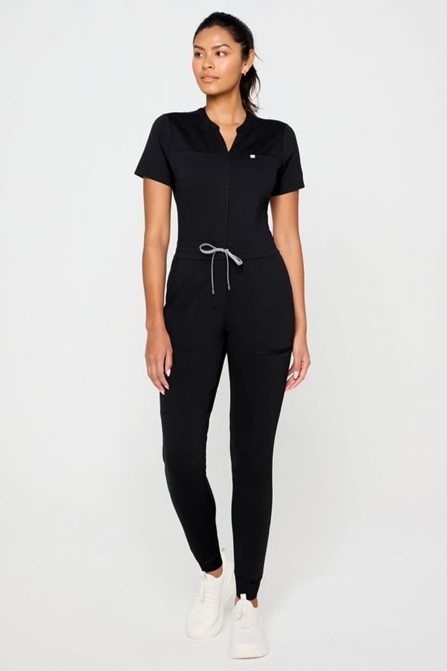 New Fabletics Stretchtech Empower Scrub Jumpsuit Black size M Women's